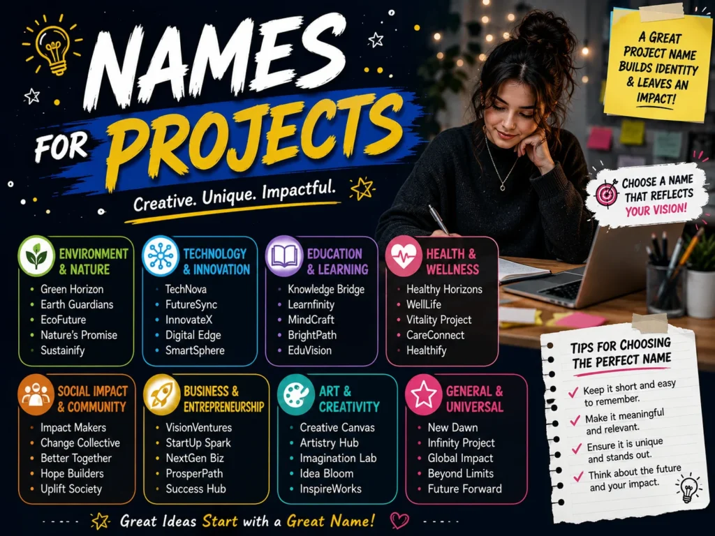 200+ Names for Projects: Creative & Professional Ideas